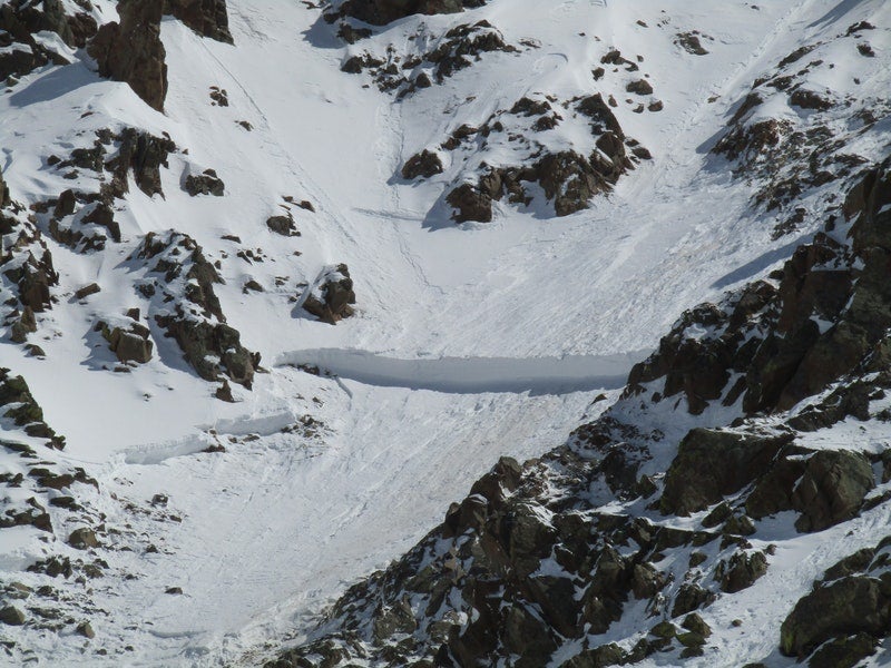 Avalanche crown above Eisenhower Tunnel in Colorado