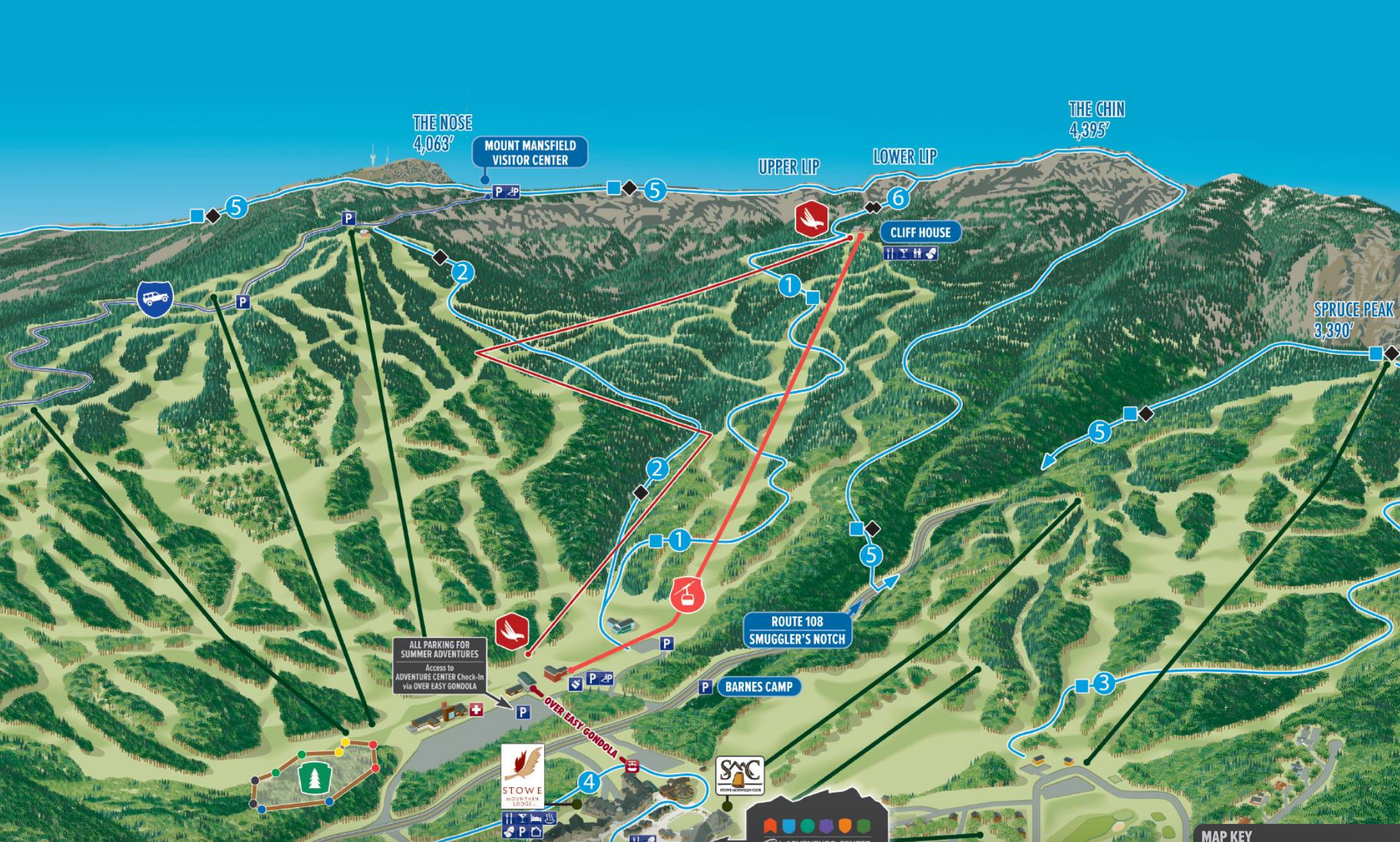 Stowe summer trail map