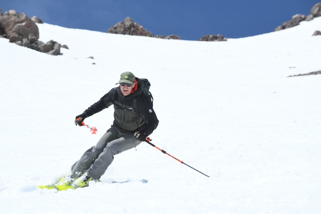 Mike Hattrup skiing Lassen Peak