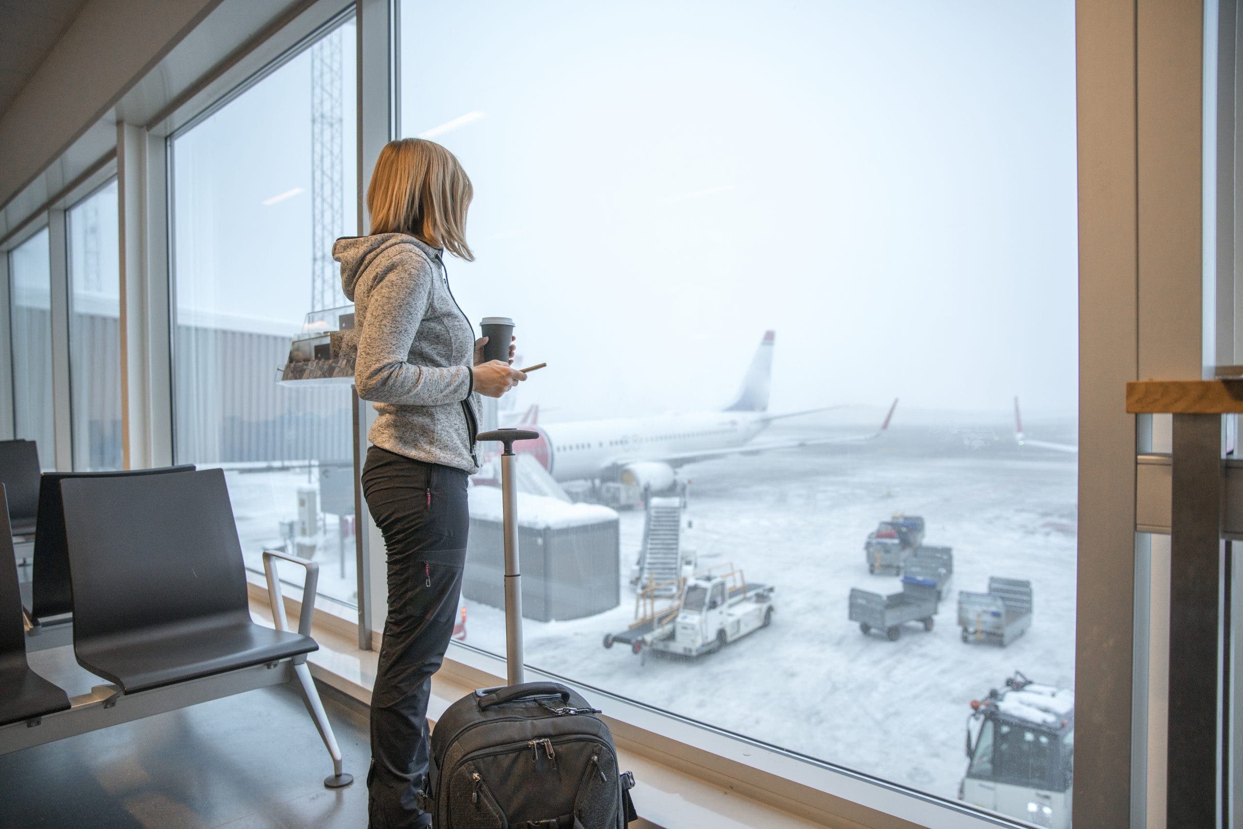 winter airport travel