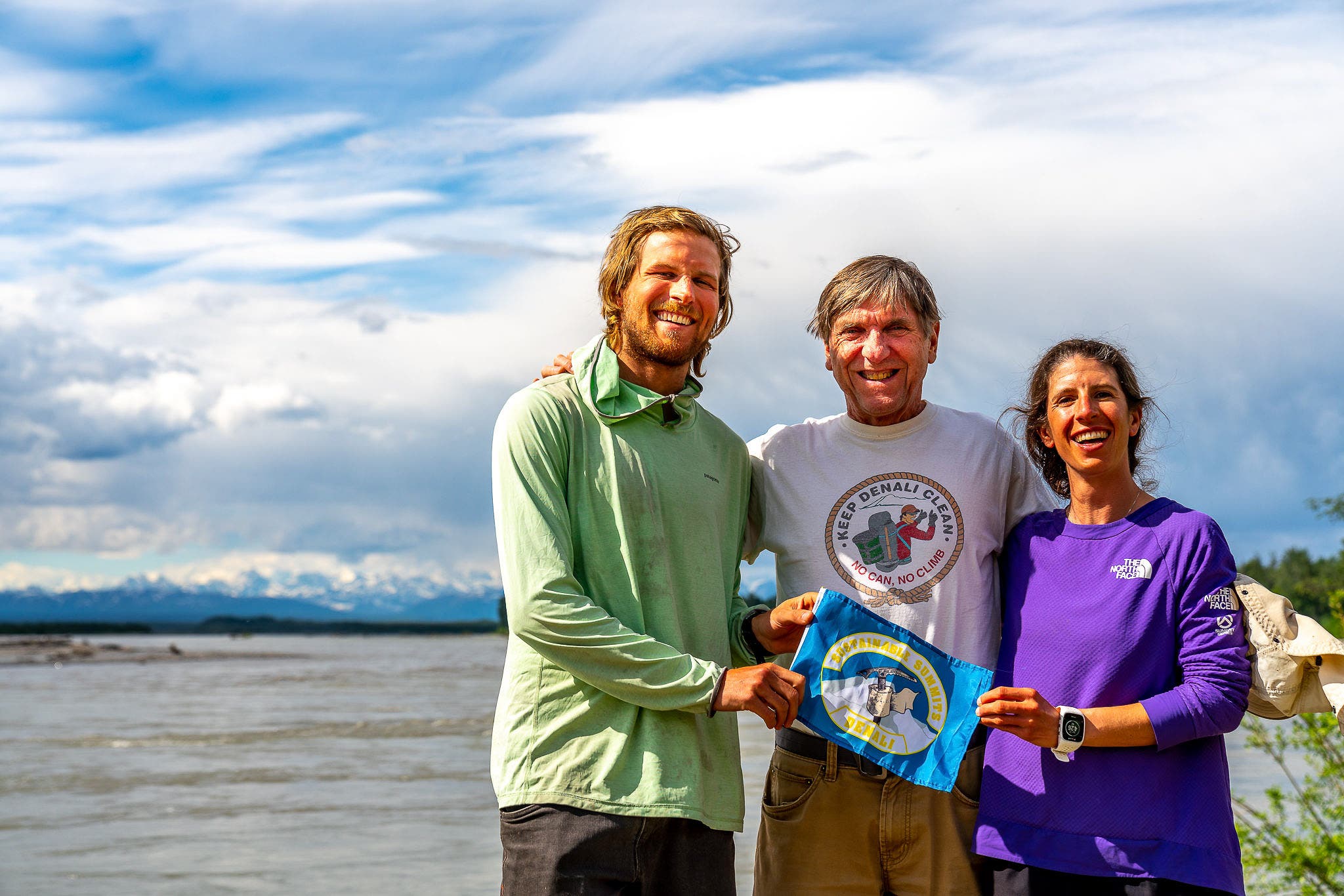 Joey Sackett, Roger Robinson, and Sophia Schwartz in Talkeetna, Alaska