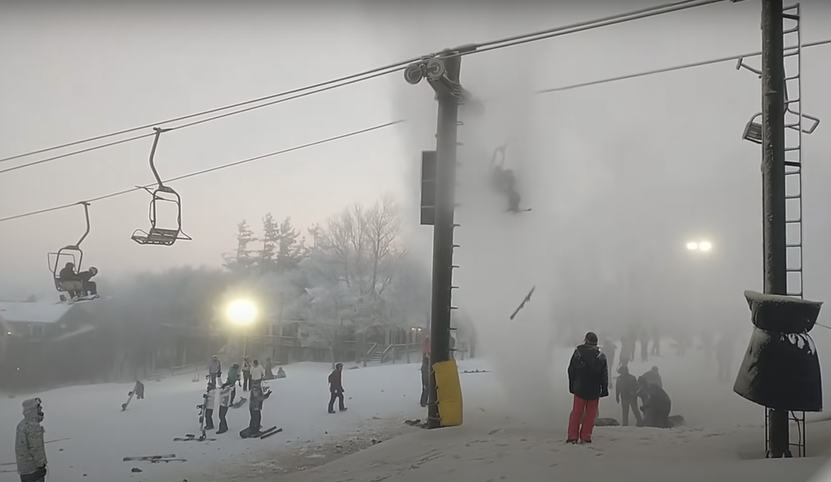 Burst Pipe Knocks Rider Off Chairlift at N.C.'s Beech Mountain SKI