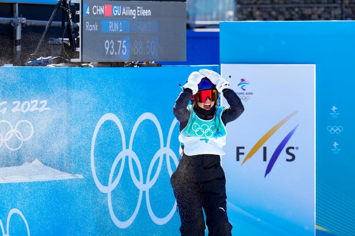 Eileen Gu continues golden run at Winter Olympics but section of home fury  takes shine off success