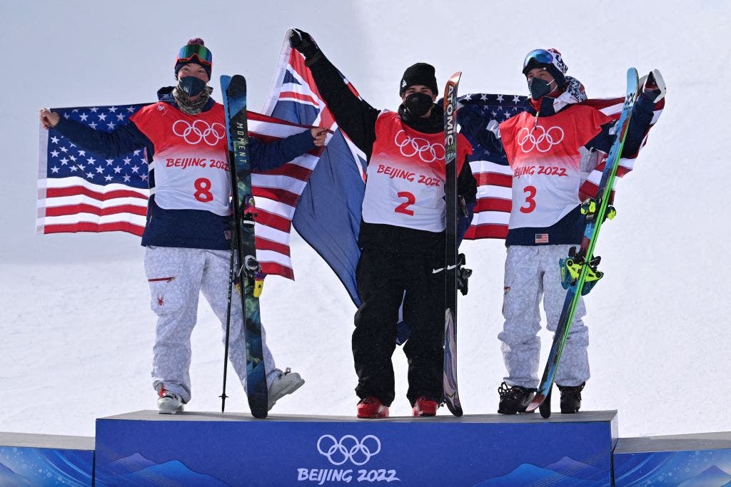 Olympic ski halfpipe podium Beijing