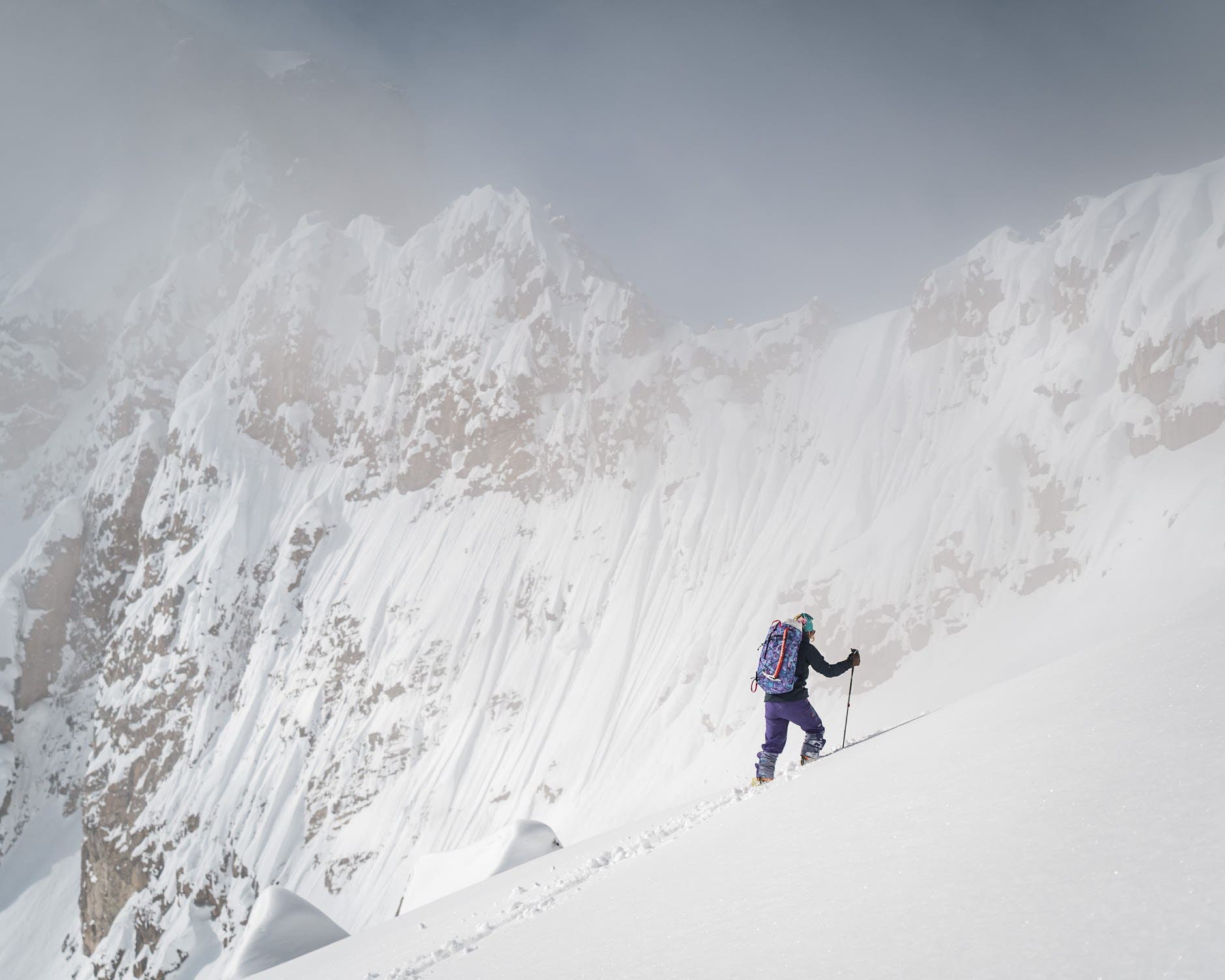 Backcountry skier in open terrain