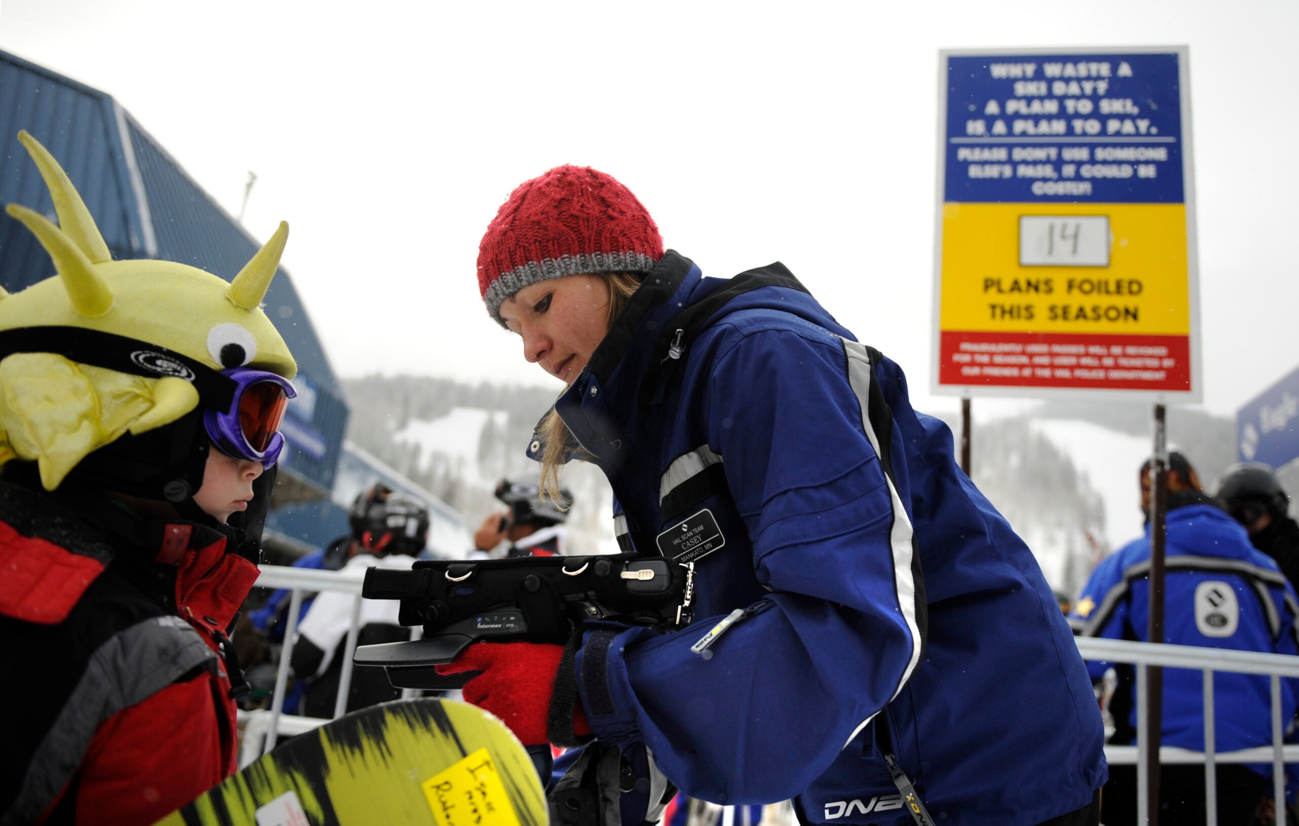 ticket scanner at Vail