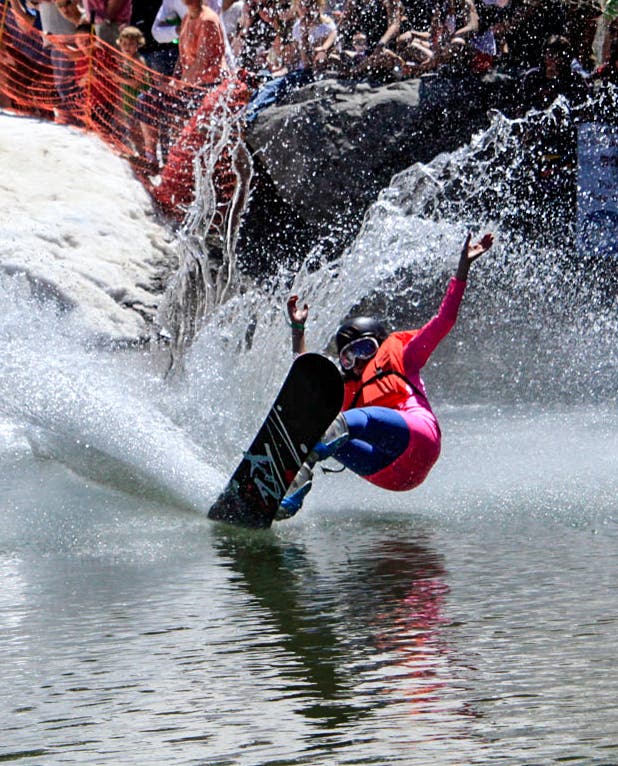 Palisades Tahoe Cushing Crossing pond skim