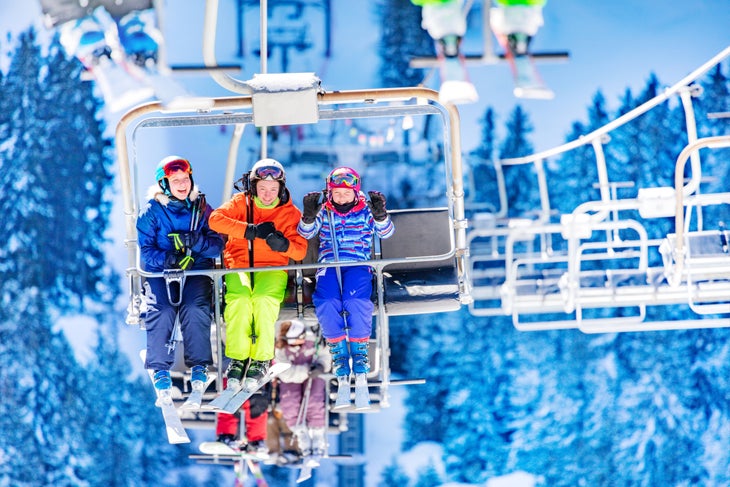 Kids on chairlift