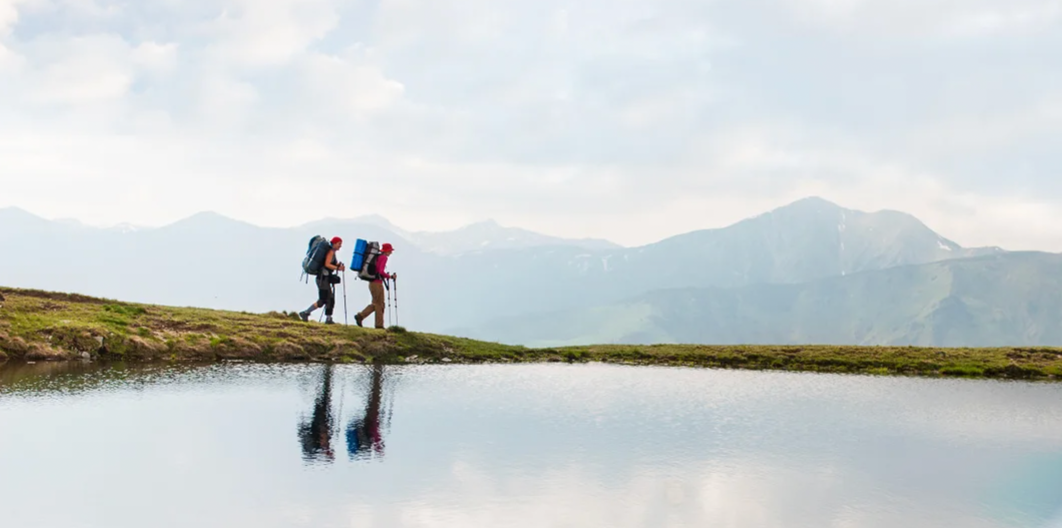 Backpacker slow hiking