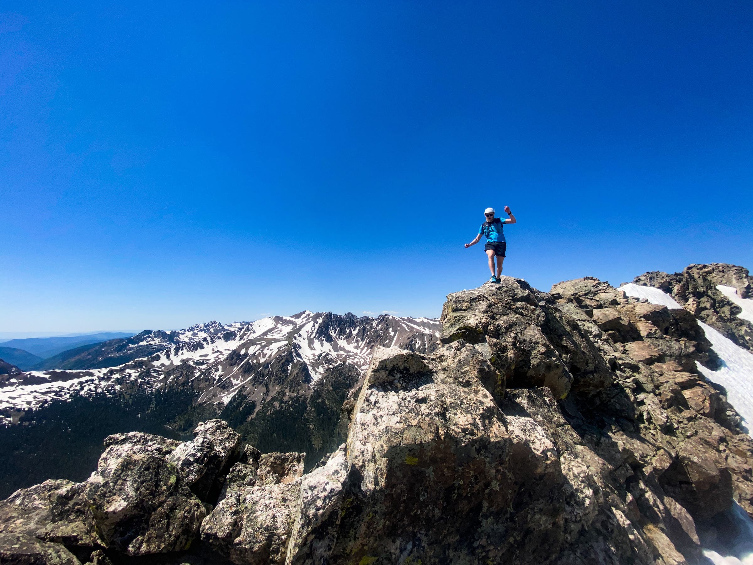 Drew Petersen runs the mountain skyline