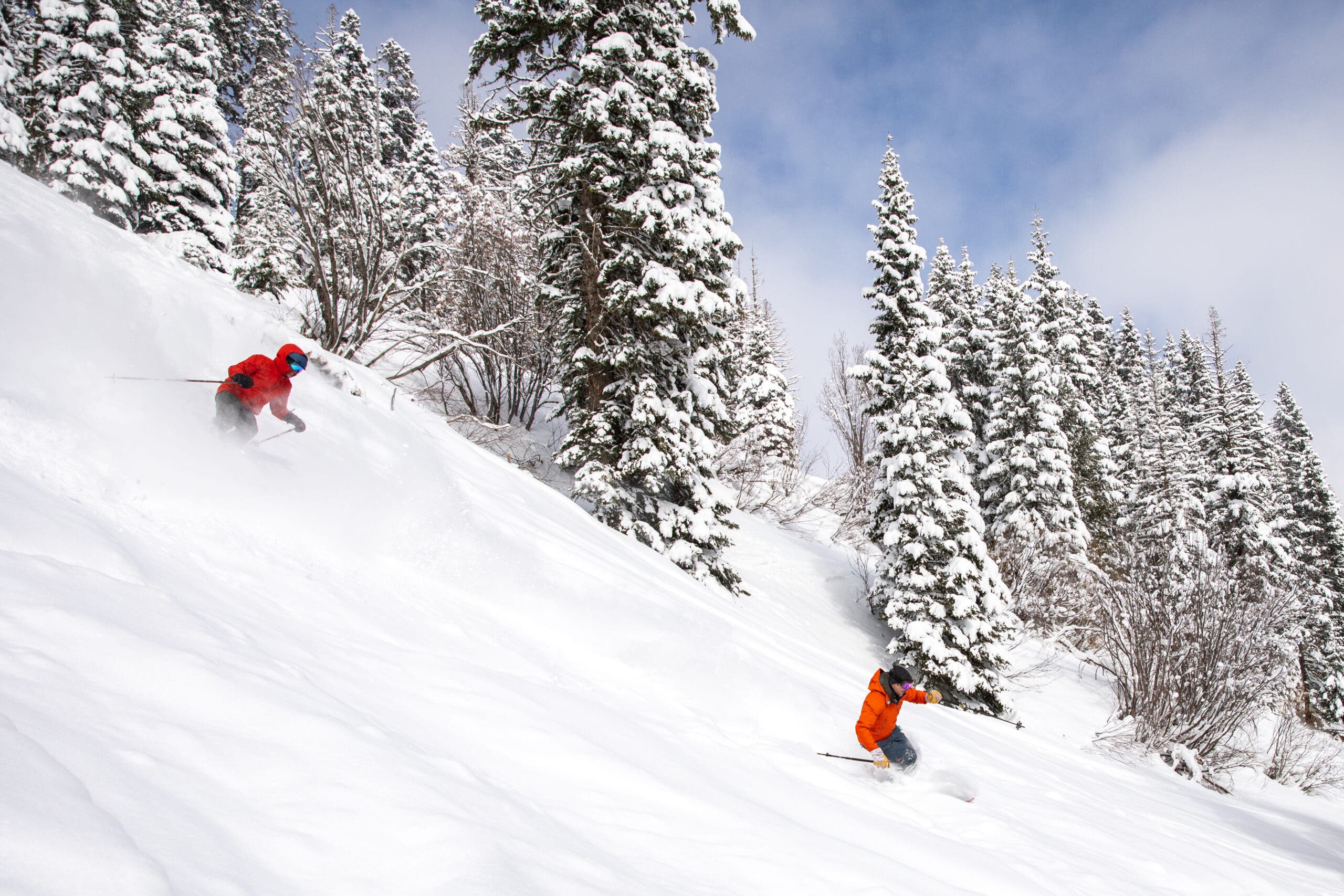 two skiers shredding the mountain in Walla Walla