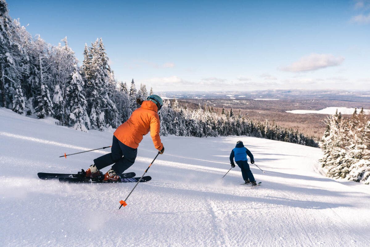 Skiers Saddleback Mountain