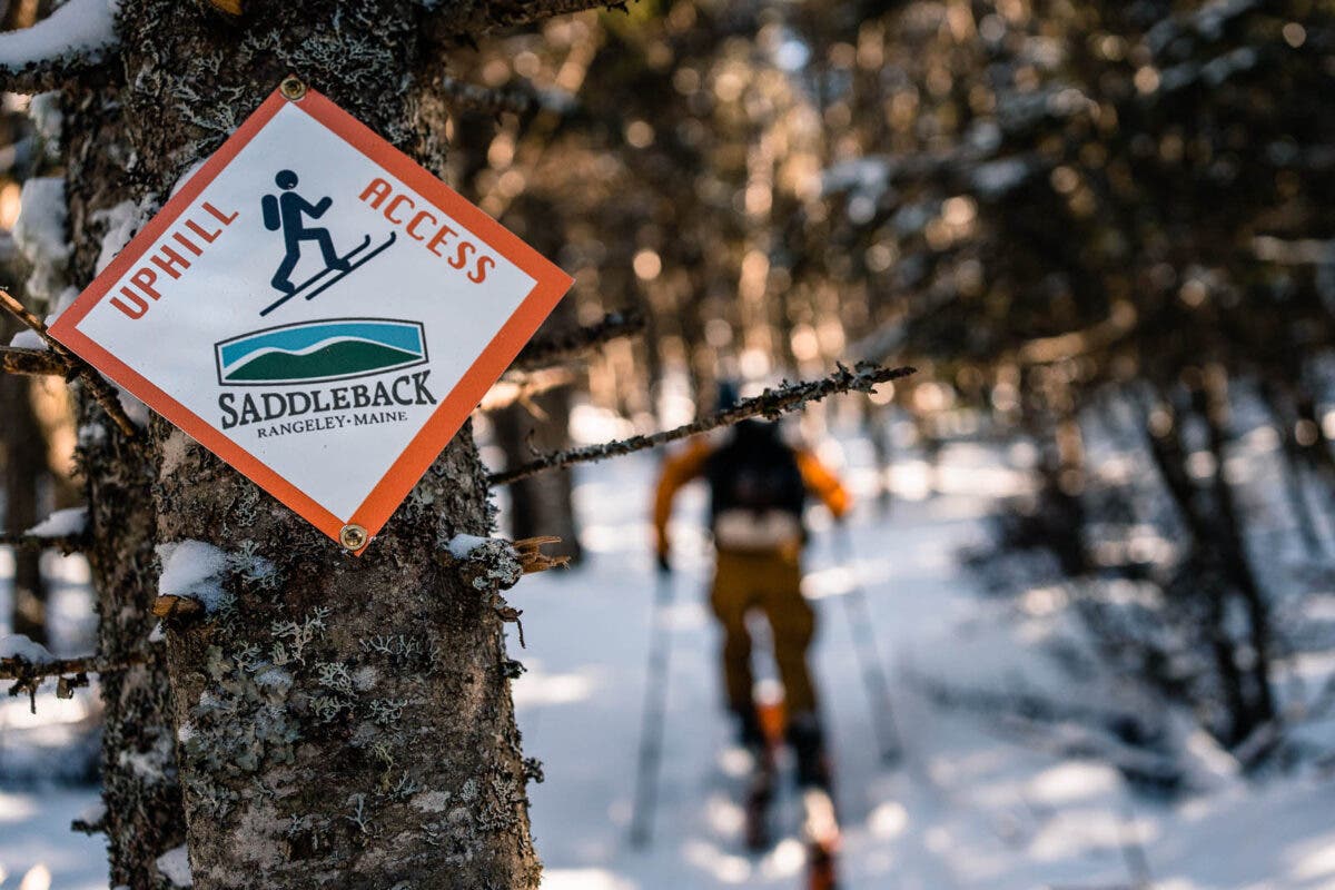 Uphill skier at Saddleback Mountain, Maine