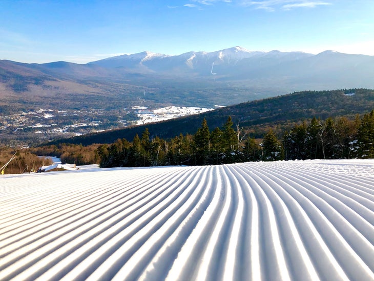 Groomed ski run Bretton Woods