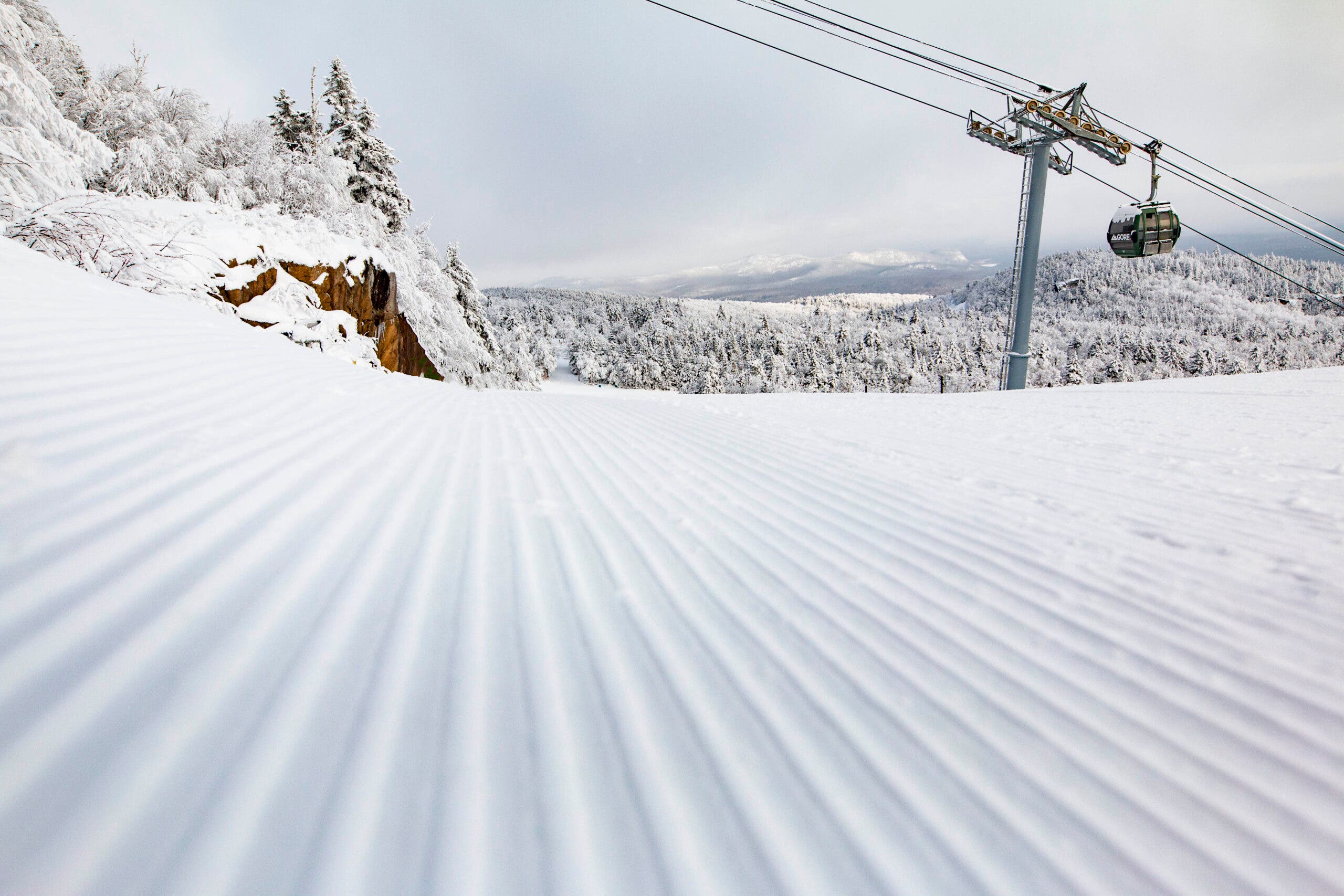 Groomed trail at Gore