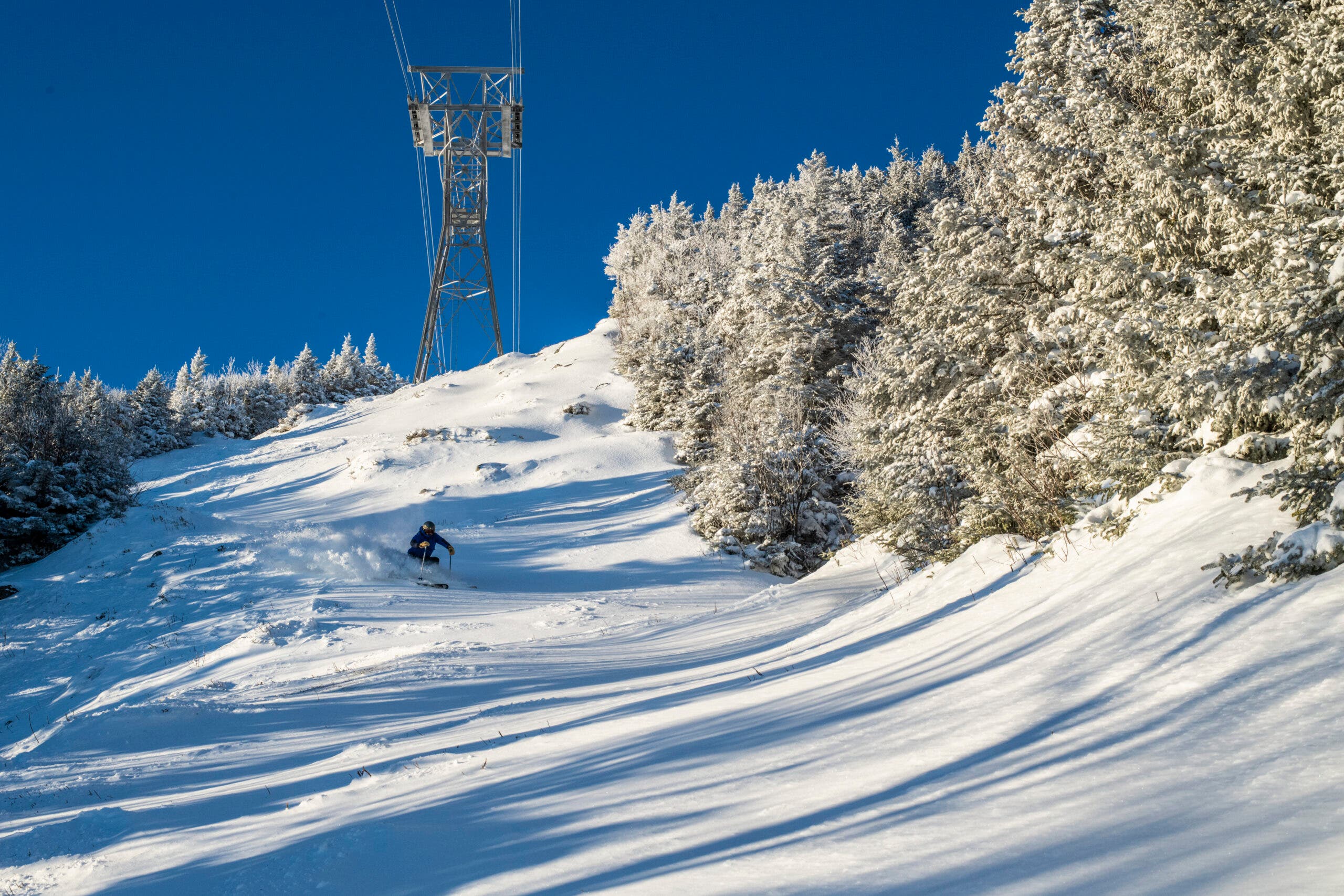 Bluebird trail day at Jay Peak