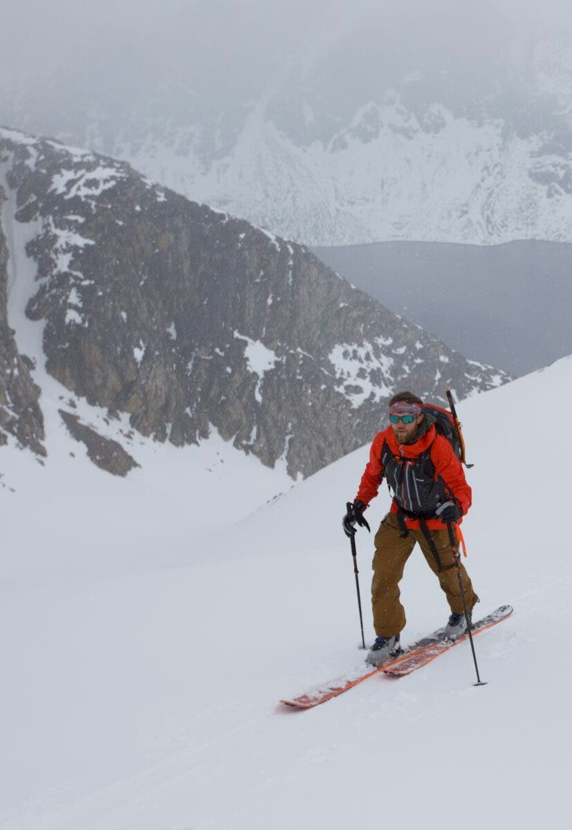 Skier in Norrona Lyngen Gore-Tex Active jacket