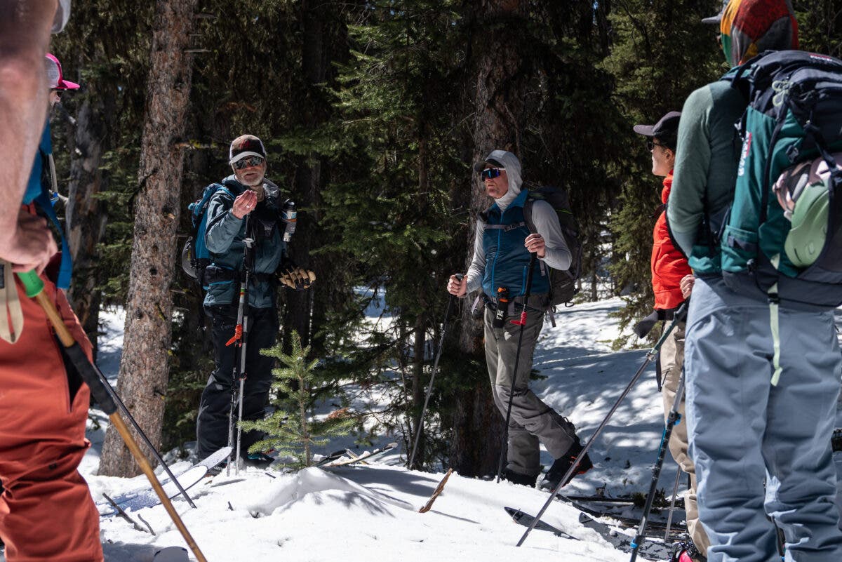 Backcountry ski group in Montana