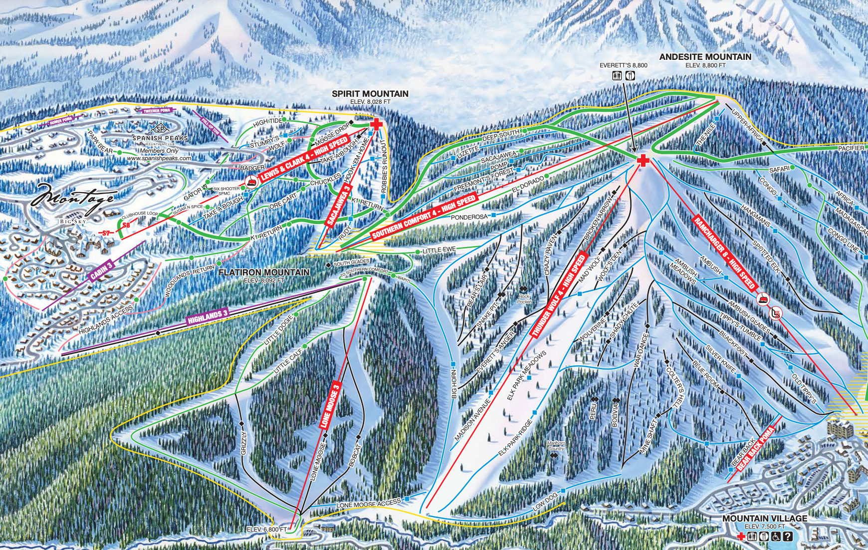 9 Ski Resorts For Beginners With The Best Mountain Views SKI   Big Sky Map 