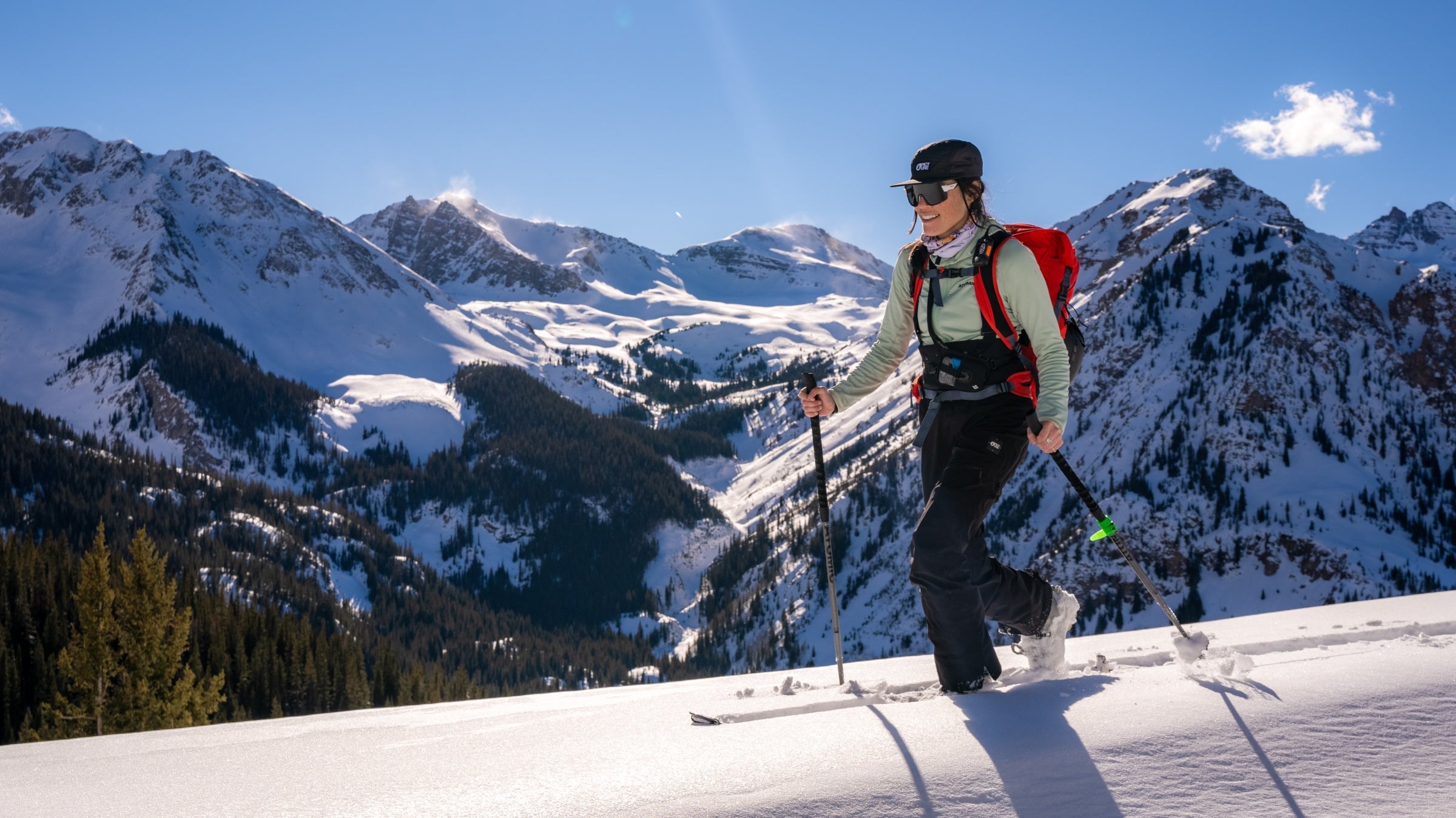 Sierra Schlag near the Lindley Hut in the mountains outside of Aspen, CO.