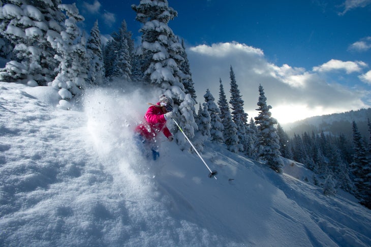 Caroline Gleich skiing Snowbird