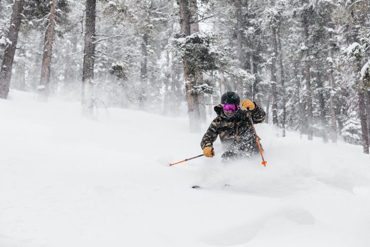 Testing all-mountain wide skis in powder