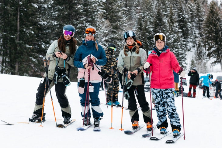 Female ski testers at the 2024 SKI Test