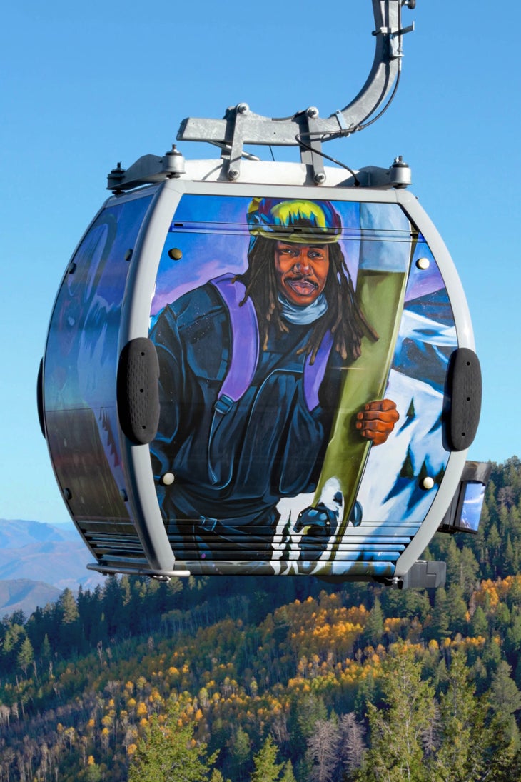 Art-wrapped gondola at Park City