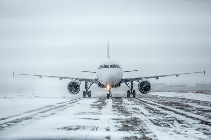 plane in winter