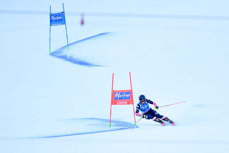 With a strong second run, Paula Moltzan secures third place at the Kronplatz World Cup giant slalom, a milestone in her skiing career.