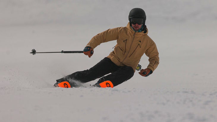 Skier making a carved turn during SKI Test at Mt. Rose, Nevada