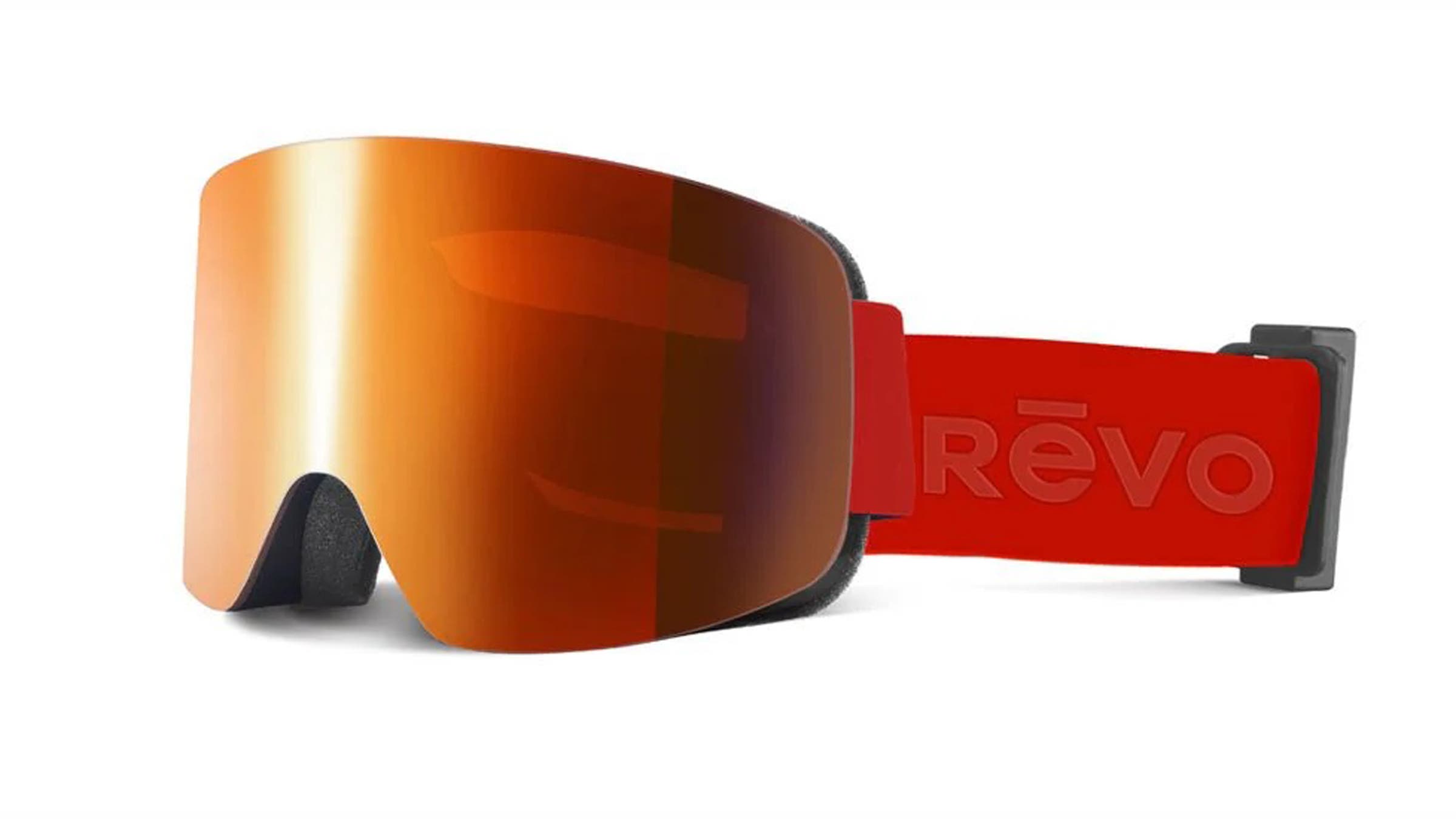 Revo Solstice No. 9 orange lense with red strap ski goggles