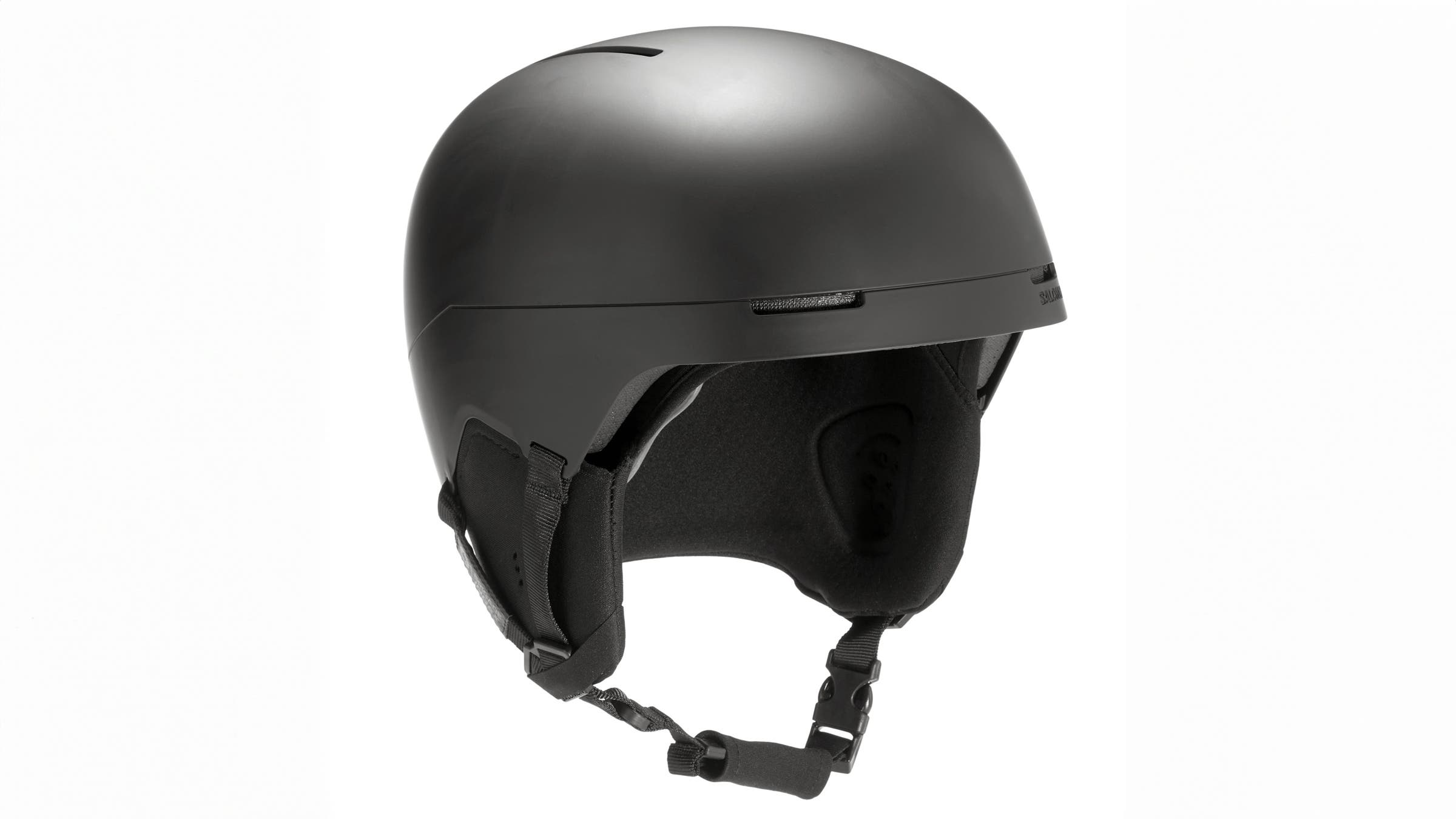 Salomon Brigade MIPS ski helmet black on white background