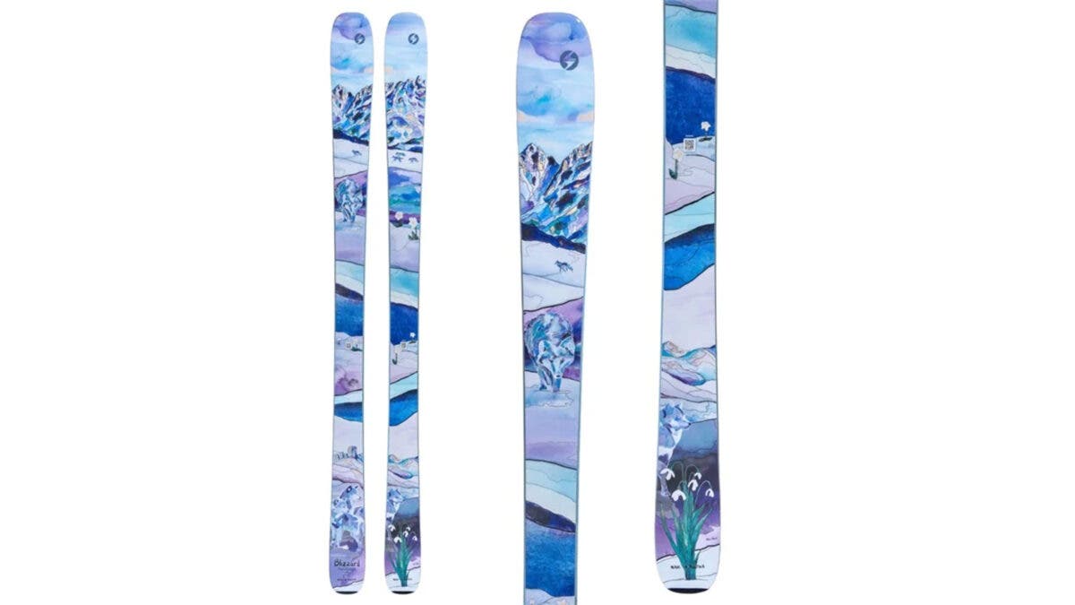 Limited edition Black Pearl 88 women's skis on white background
