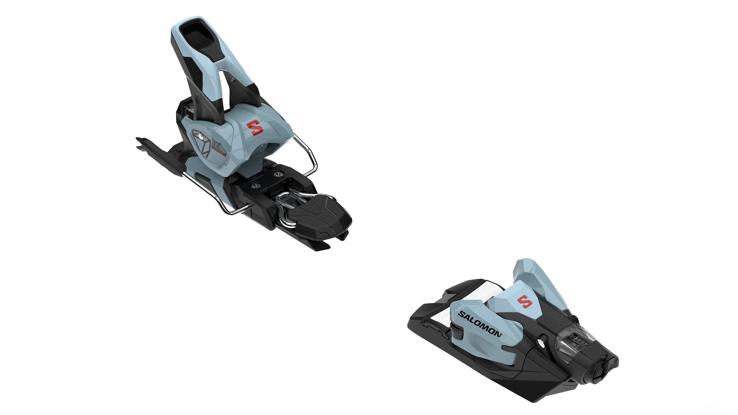 Salomon Strive Gripwalk ski bindings blue on white background