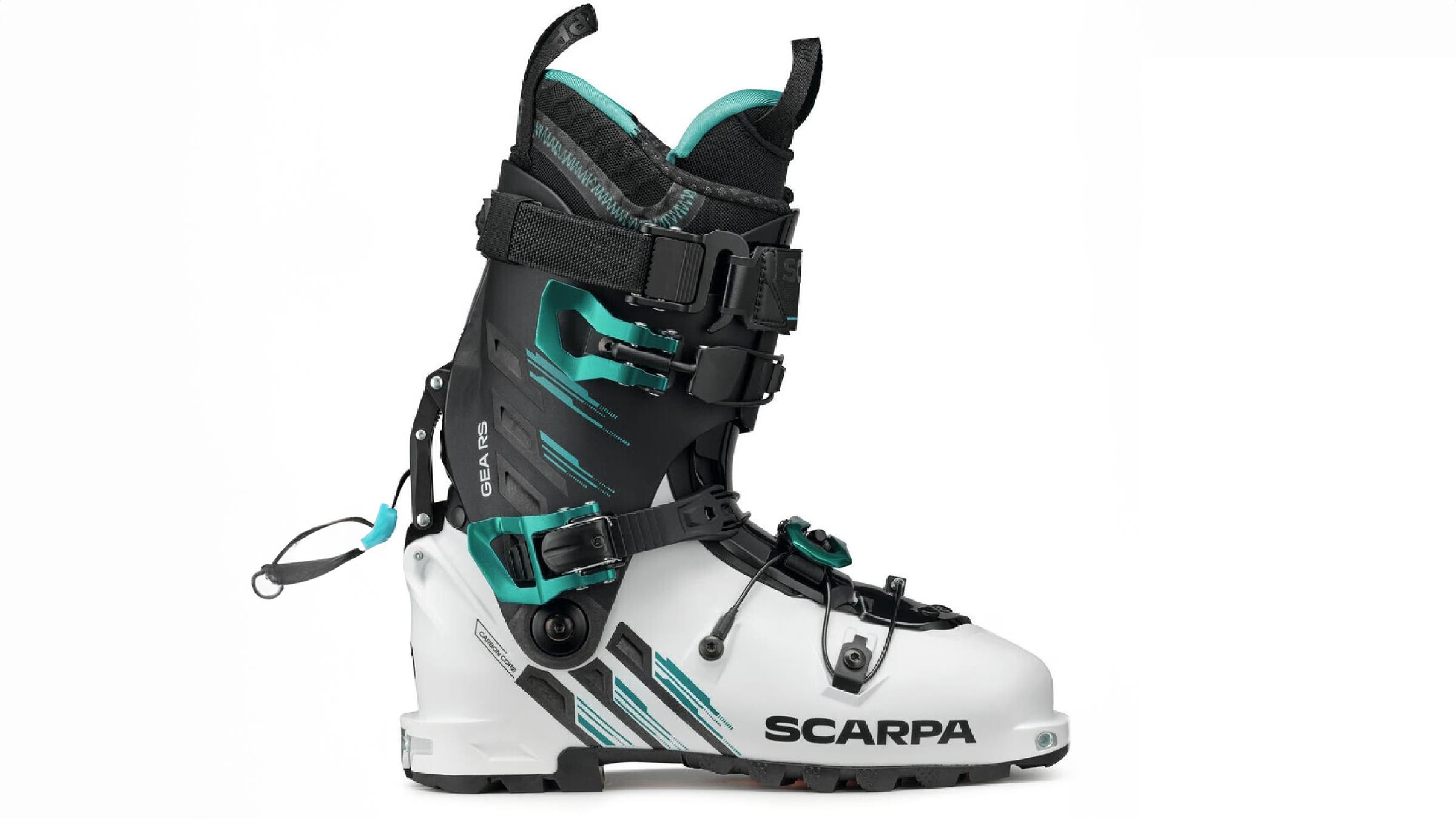 Scarpa Gea RS women's alpine touring boot on white background