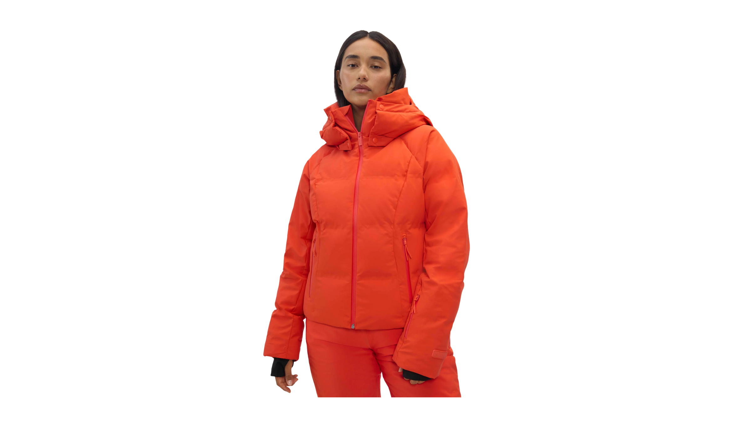 bright orange ski jacket