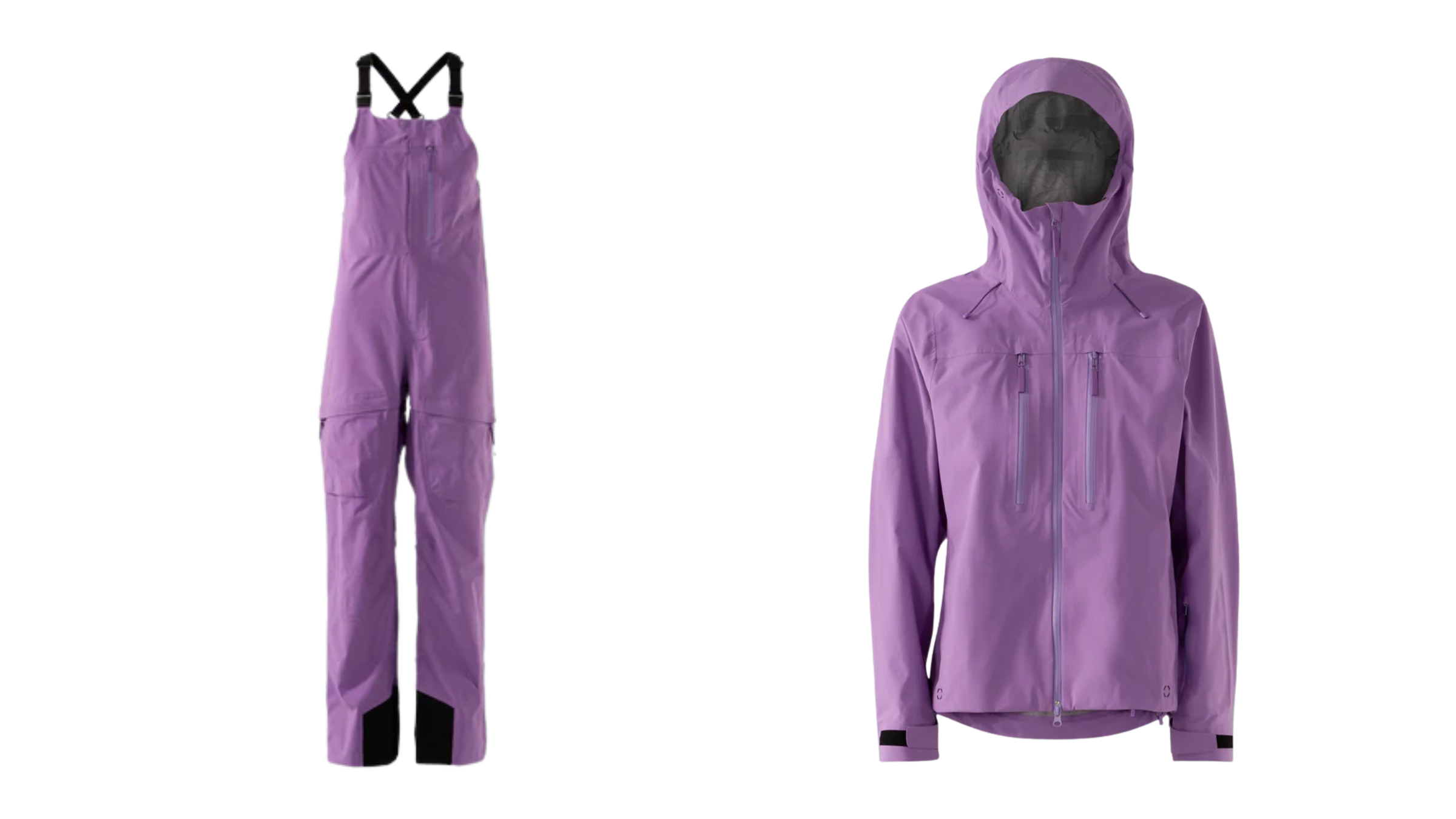 Wild Rye Heyburn 3L Jacket Purple and Wild Rye Heyburn 3L Bibs Purple