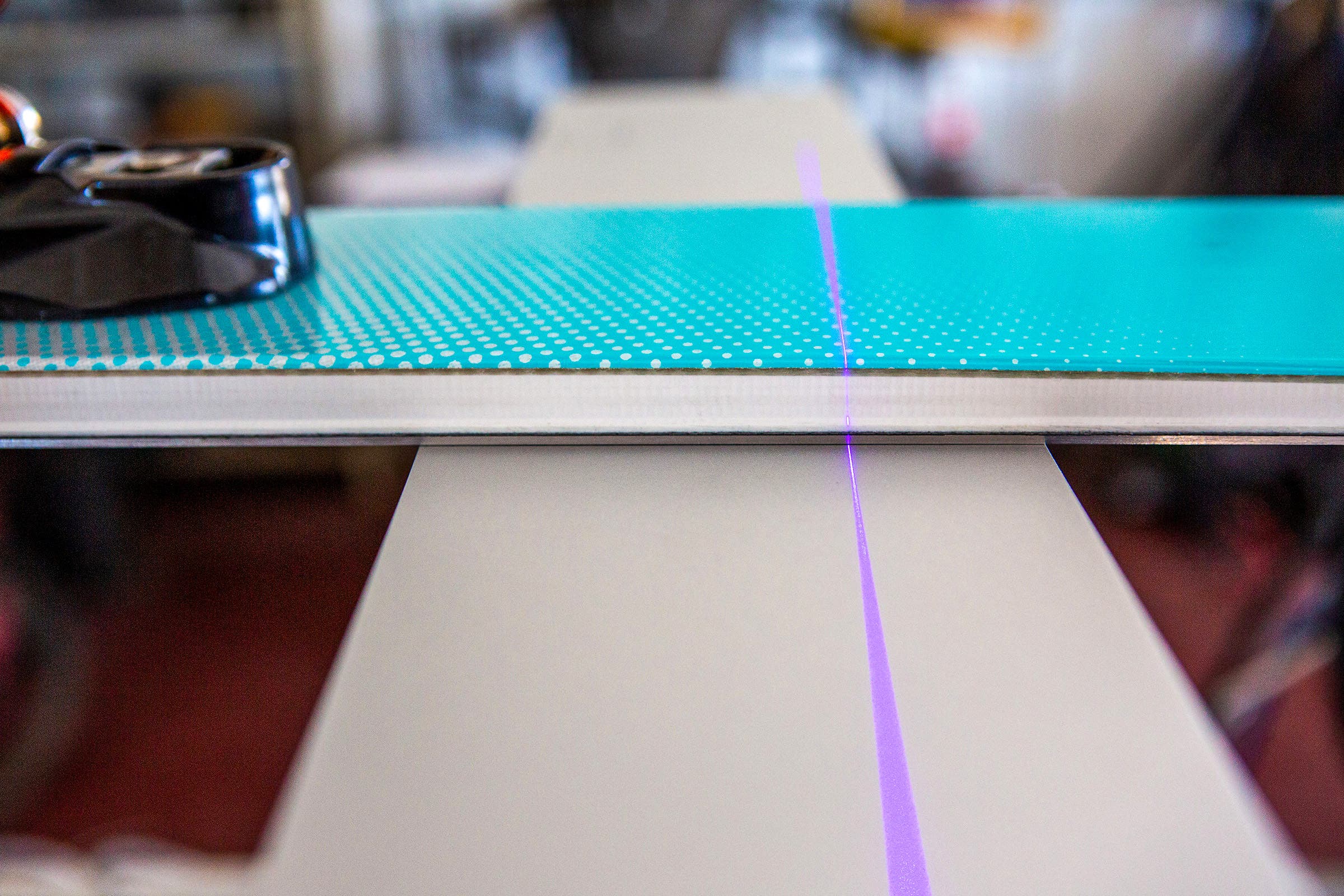 Scanning a ski during the development of the Outside Lab's ski and snowboard tester.