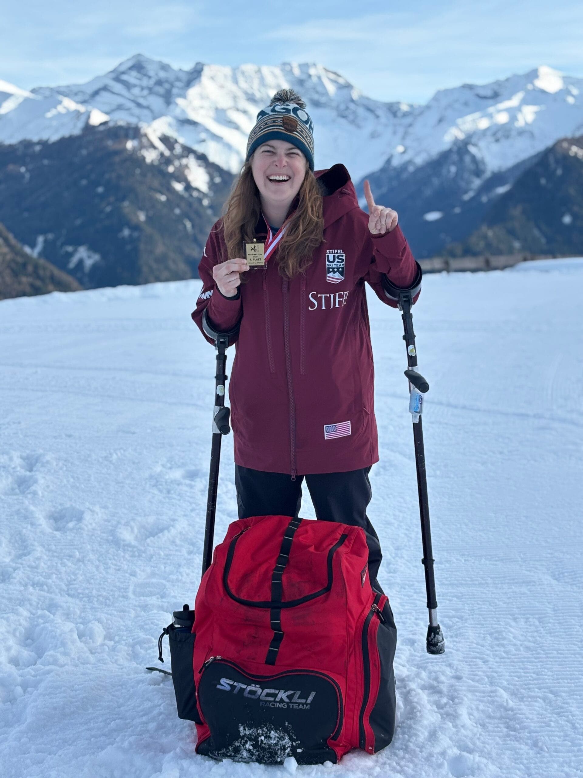 Kelsey O'Driscoll holds up number one
