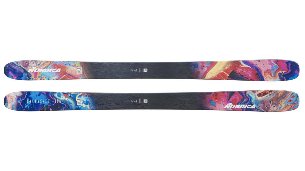 2027 Nordica Unleashed 106 all mountain ski, multicolor, on white background