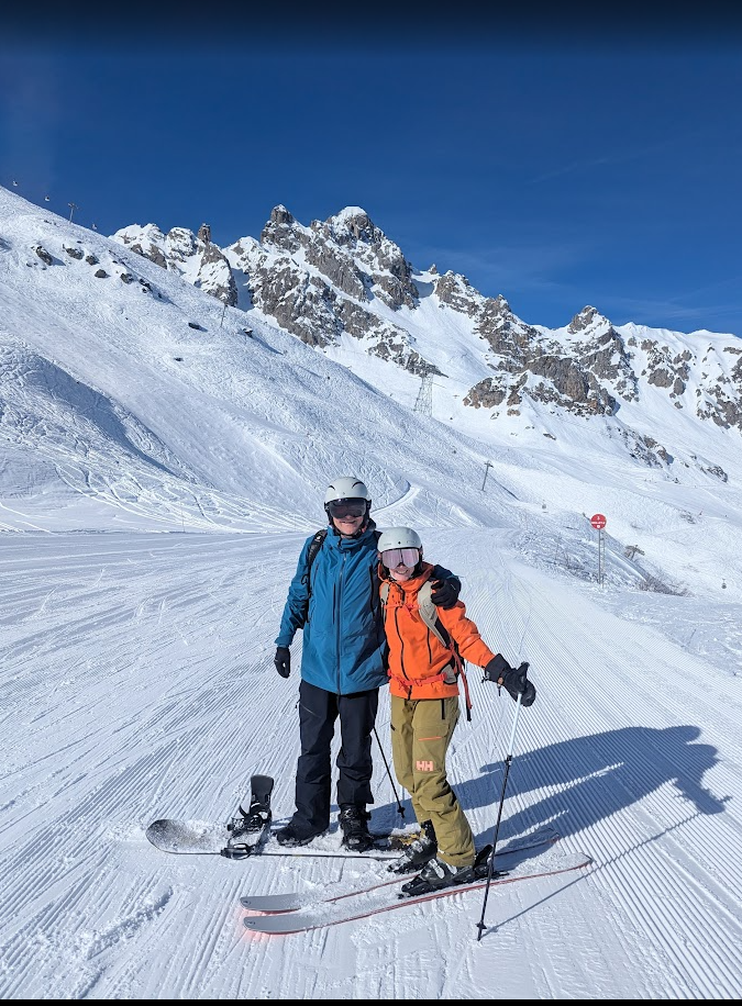 Helen Olsson and husband in Courchevel