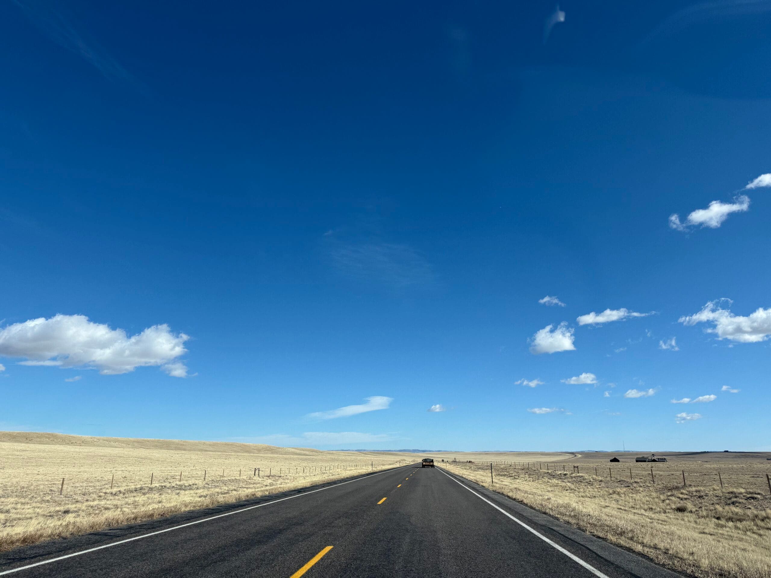 Open roads in Wyoming