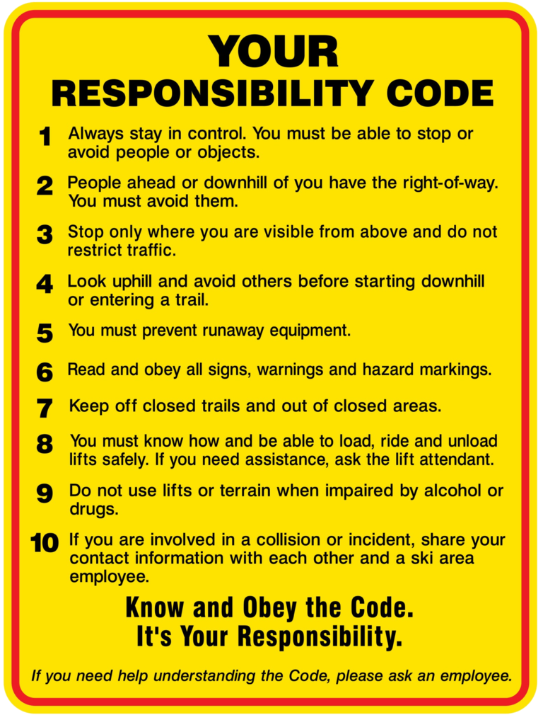 Skier's Responsibility Code