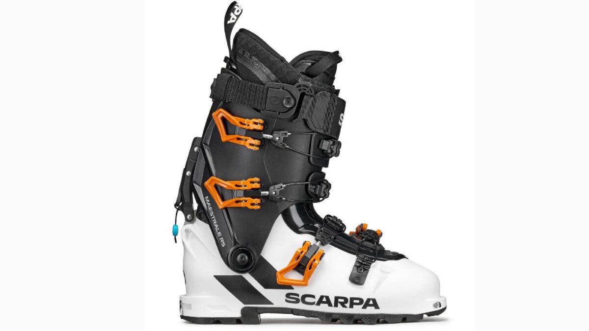 2027 Scarpa Maestrale RS backcountry ski boot on white background