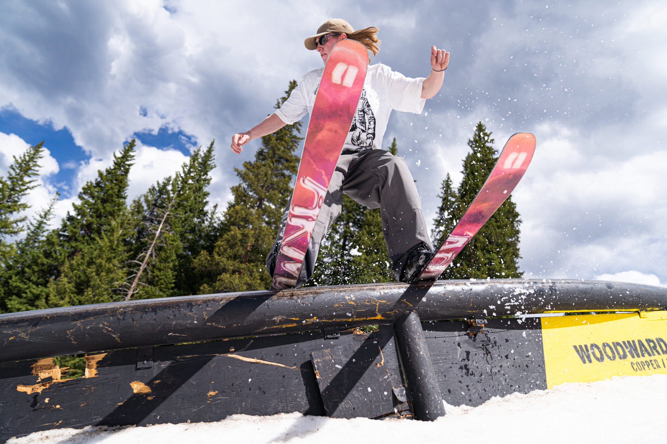 Skier on a rail at Copper